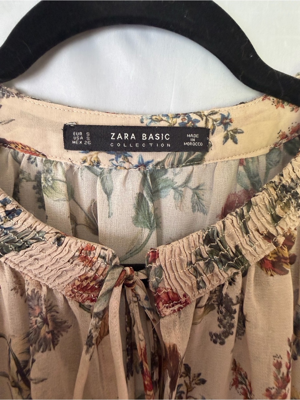 Zara Floral Peasant Blouse | Romantic Cottagecore Boho Top - Picture 3 of 3